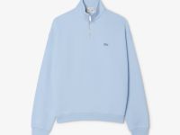 Хлопковый свитшот Lacoste унисекс свободного кроя из плотного флиса с застежкой-молнией на воротнике