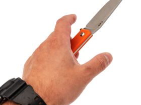 Нож Sanrenmu S611-4, сталь 8Cr13MoV, рукоять G10, оранжевый