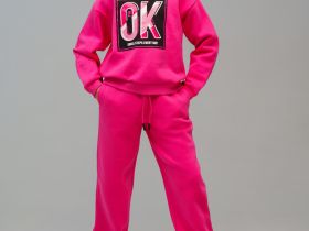 Комплект трикотажный для девочек: толстовка, брюки