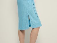 Платье с коротким рукавом и поясом