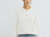 Укороченный кардиган, Белый