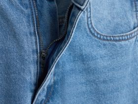 Ультраширокие джинсы со средней посадкой, Голубой