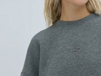 Объёмный свитшот с принтом и стопперами, Серый