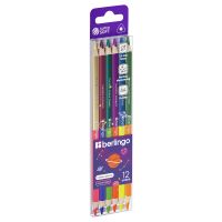 Набор карандашей цветные двусторонние металлик/неон Berlingo "SuperSoft. Metallic-Neon", 12 цв., 06