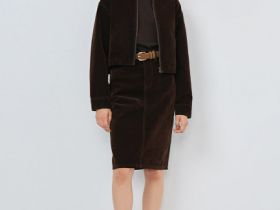 Жакет с бархатным напылением, Коричневый