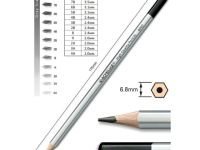 Карандаш чернографитный Acmeliae 2B, шестигранный, корпус серебряный