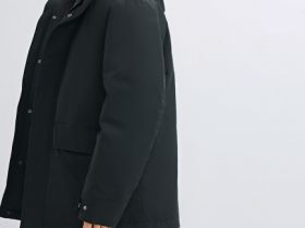 Утеплённая парка с капюшоном, Черный