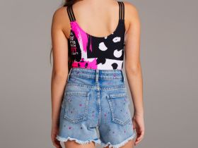 Шорты текстильные джинсовые для девочек