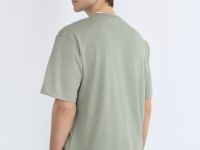 Футболка из плотного хлопка с контрастными деталями, Зеленый