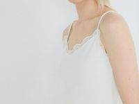 Топ в рубчик с декором из кружева, Белый