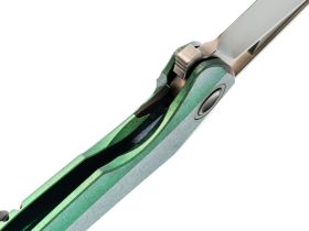 Складной нож TUOTOWN Magpie, сталь M390, рукоять Crystal Titanium Green