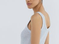 Базовая майка в рубчик, Серый