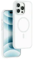 Чехол-накладка Wiwu Armor Pro Magsafe (FGG-012) для iPhone 16 Pro Max пластиковый прозрачно-белый (белая рамка)