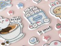 Наклейки объемные MESHU "Bubble bunny", 10*23 см, пакет европодвес