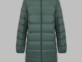 Стеганый пуховик с натуральным пухом