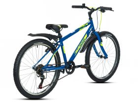 Подростковый велосипед Novatrack Racer 24, год 2023, цвет Синий, ростовка 14