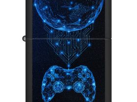 Зажигалка ZIPPO Gaming с покрытием Black Matte, латунь/сталь, черная, матовая, 38x13x57 мм