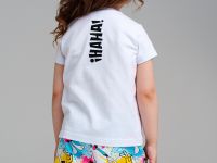 Комплект детский трикотажный для девочек: фуфайка (футболка), шорты