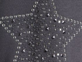 Толстовка на молнии со стразами для девочек, Серый