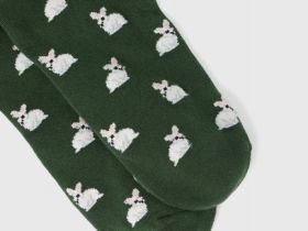 Носки с жаккардовым рисунком, Зеленый