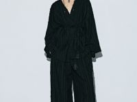 Кимоно из фактурной ткани с поясом, Черный