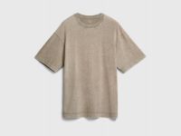 Базовая футболка с эффектом стирки, Бежевый