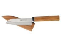 Нож кухонный Сантоку Kanetsune, сталь 420J2 Stainless Steel, рукоять дерево вишня