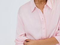 Блузка из жатого сатина, Розовый