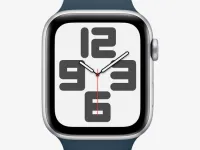 Смарт-часы Apple Watch SE Gen 2 44mm (GPS) Silver Aluminum Case with Storm Blue Sport Band (M/L) (MREE3)