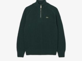 Мужской свитер Lacoste из овечьей шерсти на молнии