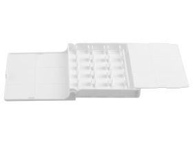 Пенал для акварели пластиковый Гамма, 12 кювет, белый, с палитрой