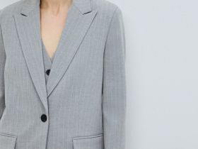Однобортный жакет из поливискозы, Серый