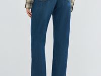 Прямые утеплённые джинсы, Синий