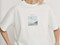 Футболка с географическим принтом O'STIN х Экспедиция, Белый