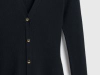 Вязаное платье мини, Черный