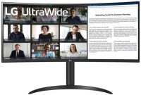 Монитор 34" LG 34WR55QK-B 3440x1440 LED 21:9, VA, 300cd, 3000:1, 5мс, 178гр/178гр, DP, HDMI, 100Hz, tilt, HAS, black