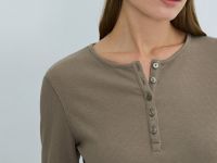 Лонгслив с пуговицами, Бежевый