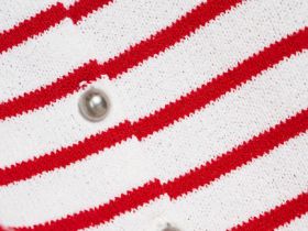 Кардиган в полоску с коротким рукавом, Красный