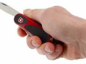 Нож перочинный Victorinox EvoGrip S557, сталь X50CrMoV15, рукоять термопластик GRN, красно-чёрный