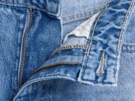 Ультраширокие джинсы с высокой посадкой, Голубой