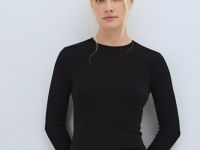 Вязаный джемпер с шерстью, Черный