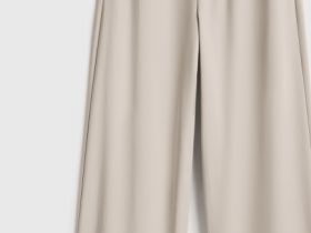 Широкие брюки с эластичным поясом, Бежевый