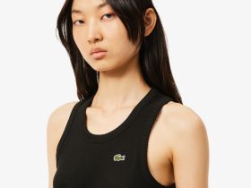 Женская облегающая хлопковая майка Lacoste