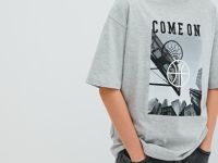 Футболка с принтом для мальчиков, Серый