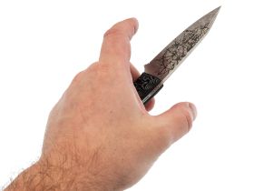 Нож Pocket Wolf Кело, сталь AUS-10, рукоять G10, серый с рисунком