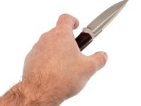 Нож Pocket Wolf Мини Тактик с долом, сталь AUS10Co, рукоять микарта, красный