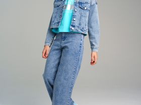 Куртка текстильная джинсовая для девочек