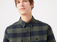 Мужская клетчатая рубашка Lacoste приталенного кроя