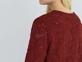 Кардиган кроше, Оранжевый