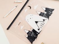 Папка-конверт на молнии MeShu "Inspiring mountains" А4, 150 мкм, прозрачная с рисунком